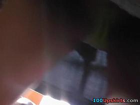 Sunny panty bus upskirt