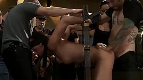 Sexy brunette fucks in different devices