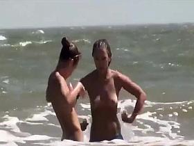 Peeping two seductive tanned girls