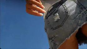 Cute blonde round butt