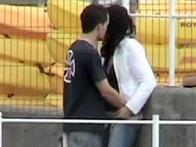Public sex video clip with two horny lovers