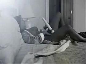 My sexy cute mom caugt masturbating on bed