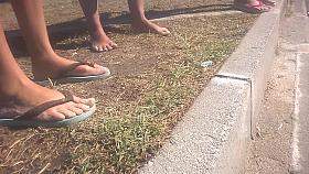 Candid Tatoo Foot in beach with sand - Feet 36