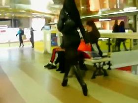 Confident girl in sexy tight clothes