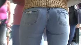 Candid video of two teens walking down the street