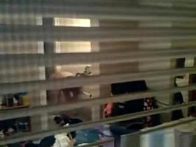 Sexy chubby caught through window