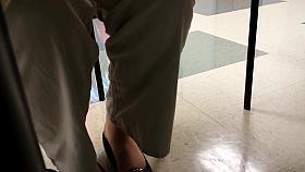 Shoe play under lunch table