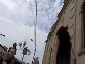 Mini skirt girl upskirt