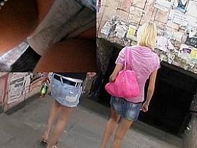 Full-back panty wazoo upskirt