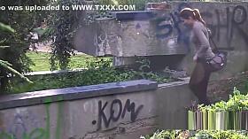 Desperate girls must pee in public park but get caught