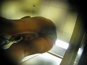 Teen changing after pool