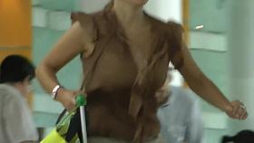 Airline Passenger With Very Bouncy Tits