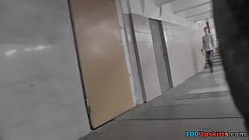 Sexy a-line skirt on a skinny ass in accidental upskirt