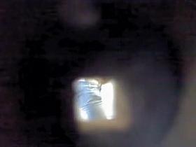 Hole in changing room wall lets me voyeur amateur fem