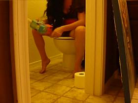 Tampon Change on Toilet