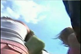 A porno compilation of a group of sexy bitches in an upskirt vid
