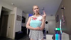 Angry MILF stepmother blows spying stepsons big cock