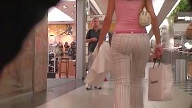 A seductive chick filmed in a voyeur street candid video