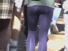 Slender teenager providing us with hot view on candid ass 05zf