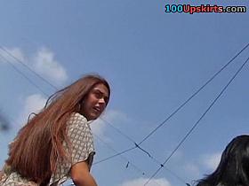 Wind-blow upskirt movie scene