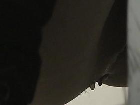 Amateur girl on toilet voyeur cam pooping in close up