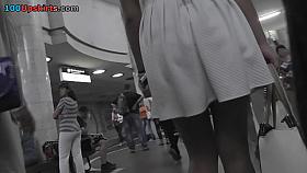 Best upskirt video of a redhead with a g-string