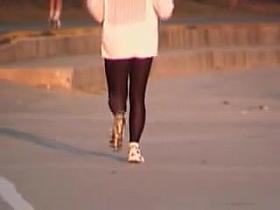 Candid teen is running so fast in front of the camera 03zf