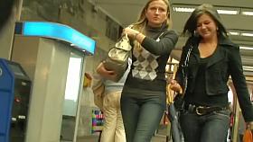 Hidden street cam shot of a perky and big ass in tight jeans