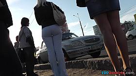 Golden-Haired playgirl in constricted hawt jeans