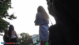 Best upskirt pictures with blonde in classic panties