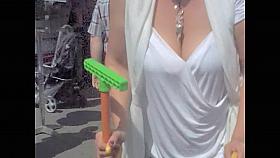 Downblouse candid girls voyeured on the camera