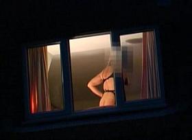 flashing in the window