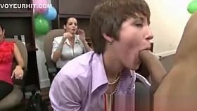 Cfnm office sluts like cock at hen ht