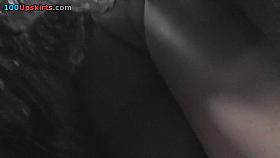 Gal with skinny ass wears a g-string in upskirt video