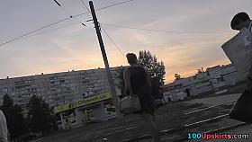 Best upskirt video of a brunette with g-string