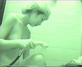 Japanese lady masturbating in tub