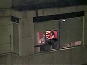 Best neighbor nudity from the brunette in the window