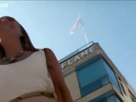 Classy teen's thong in an upskirt