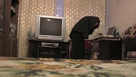 Spying mom dressing to leave the house