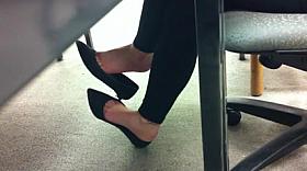 heels dangling
