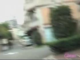 Redhead Asian milf got skirt sharked walking on the street