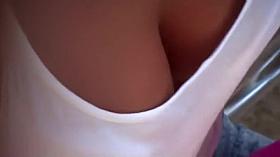 Checking out nervous girl's sweet boobs