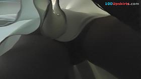 Boyfriend didn't notice his girl upskirted by voyeur