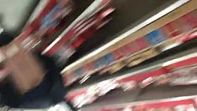 no panties out shopping and flashing