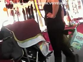 Round ass in tight jeans pants