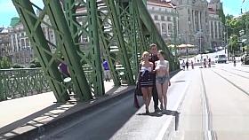 Natural huge tits babe walked in public