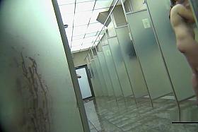 Gorgeous females in a public shower room