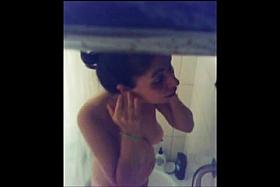 Hidden cam milf big tits take a shower