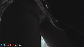 Skinny ass gal caught in classic panties in upskirt vid