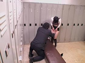 Slut fucked hard by the director's cock in japanese video